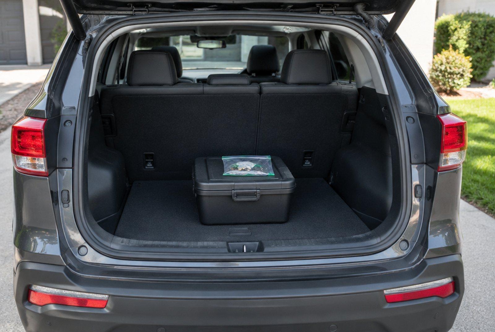 Cannabis order stored in a closed container in a car trunk
